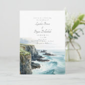 Ierland Cliffs of Moher Wedding Invitation Kaart (Staand voorkant)