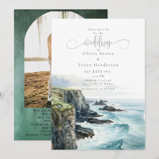 Ierland Cliffs of Moher Wedding Kaart (Voorkant / Achterkant)