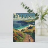 Ierland Coastline Vintage Travel Briefkaart (Staand voorkant)