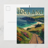 Ierland Coastline Vintage Travel Briefkaart (Voorkant / Achterkant)