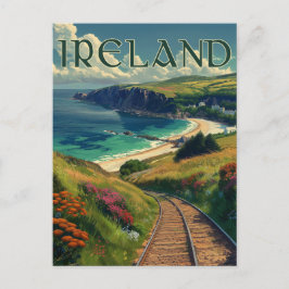 Ierland Coastline Vintage Travel Briefkaart