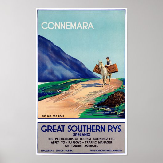 Ierland Connemara Restaurated Vintage Travel Poste Poster (Voorkant)