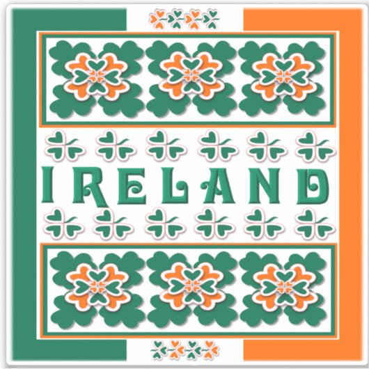 Ierland Contour Sticker (Voorkant)