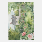 Ierland Country House Ierse achternaam Custom Theedoek (Verticaal)