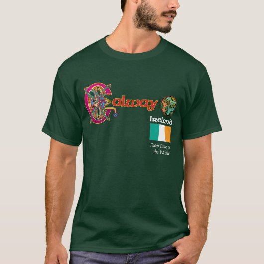 Ierland County Galway Dark T Shirt (Voorkant)
