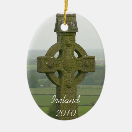 Ierland Cross-Kerstversiering Keramisch Ornament (Voorkant)