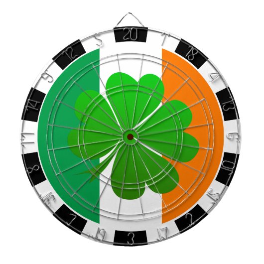 Ierland dartboard, Shamrock & Irish Flag game Dartbord (Voorkant)