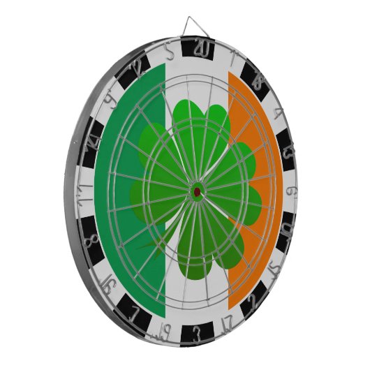 Ierland dartboard, Shamrock & Irish Flag game Dartbord (Voorkant Links)