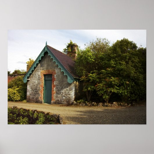Ierland, de ommuurde tuin van Dromoland Castle Poster (Voorkant)