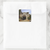 Ierland, de ommuurde tuin van Dromoland Castle Vierkante Sticker (Tas)