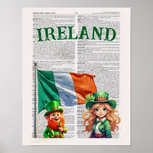 IERLAND -- Dictionary Page Art Poster (Voorkant)