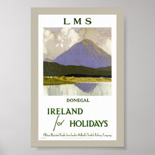 Ierland Donegal Gerestaureerde Vintage Reisposter Poster