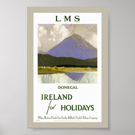 Ierland Donegal Gerestaureerde Vintage Reisposter Poster (Voorkant)