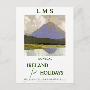 Ierland Donegal Restored Vintage Travel Poster Briefkaart