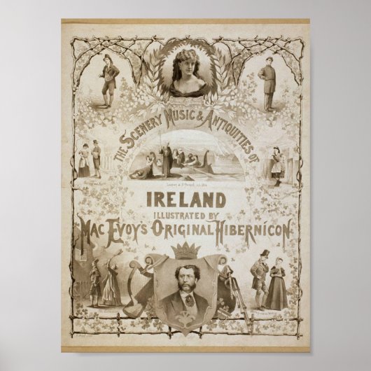 Ierland, door 'Mac Evoy's Original Hibernicon' Poster (Voorkant)