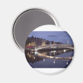 Ierland Dublin Bridge nacht (St.K) Magneet (Voorkant / Achterkant)