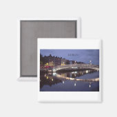 Ierland Dublin Bridge nacht (St.K) Magneet (Voorkant / Achterkant)