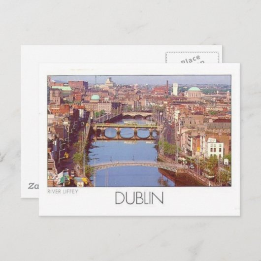 Ierland Dublin River Liffey (St.K.) Briefkaart (Voorkant / Achterkant)