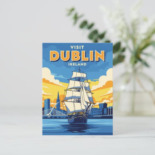Ierland Dublin Tall Ship Briefkaart (Staand voorkant)