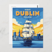 Ierland Dublin Tall Ship Briefkaart (Voorkant / Achterkant)