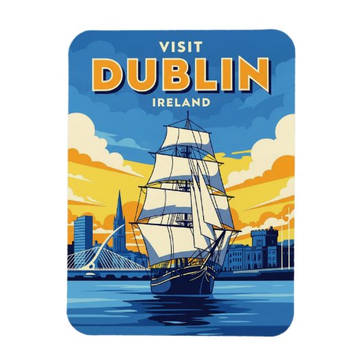 Ierland Dublin Tall Ship Magneet (Verticaal)