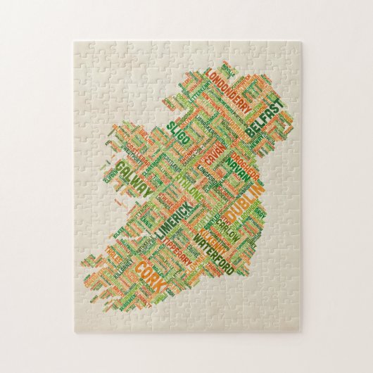 Ierland Eire City Text map Legpuzzel (Verticaal)
