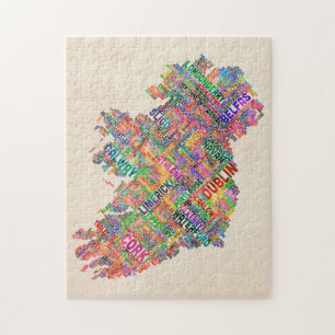 Ierland Eire City Text map Legpuzzel