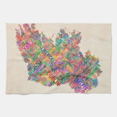 Ierland Eire City Text map Theedoek (Horizontaal)