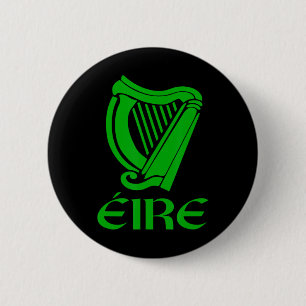 Ierland Eire Eireann Ierse trots Gaelic Harp St Pa Ronde Button 5,7 Cm
