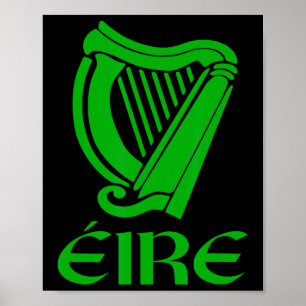 Ierland Eire Eireann Ierse trots Gaelische harp St Poster