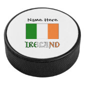 Ierland en de Ierse vlag met Jouw naam Hockey Puck (3/4)