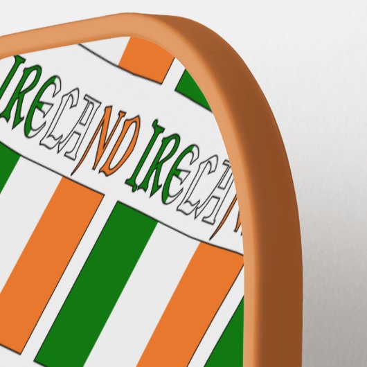 Ierland en de Ierse vlag met Jouw naam Pickleball Paddle (Links Detail)