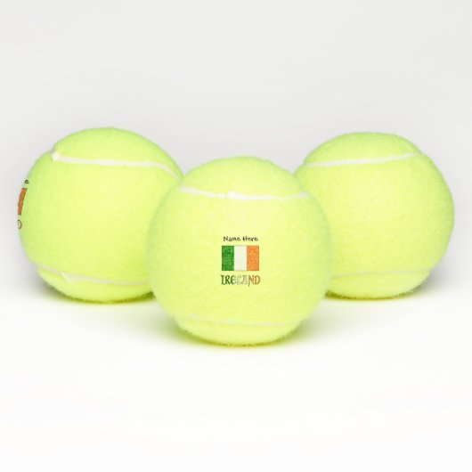 Ierland en de Ierse vlag met Jouw naam Tennisballen (Multi)
