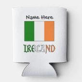 Ierland en de Ierse vlag op maat Blikjeskoeler (Achterkant)