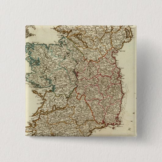 Ierland en Engeland Vierkante Button 5,1 Cm (Voorkant)