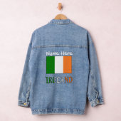 Ierland en Ierse vlag Black Personalisatie Denim Jacket (Hangar)