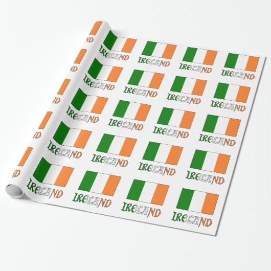 Ierland en Ierse vlag Cadeaupapier (Uitgerold)