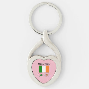 Ierland en Ierse Vlag Gepersonaliseerd Sleutelhanger