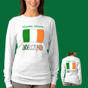 Ierland en Ierse vlag met groene personalisatie  T-shirt