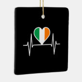 Ierland Flag Heartbeat Keramisch Ornament (Rechts)
