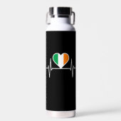 Ierland Flag Heartbeat Waterfles (Voorkant)