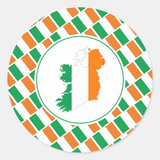 IERLAND FLAG Irish Map Stylish Patriotic Ronde Sticker (Voorkant)
