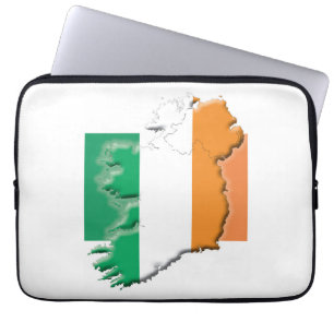 IERLAND Flag Map Patriottic Computer Laptop Sleeve