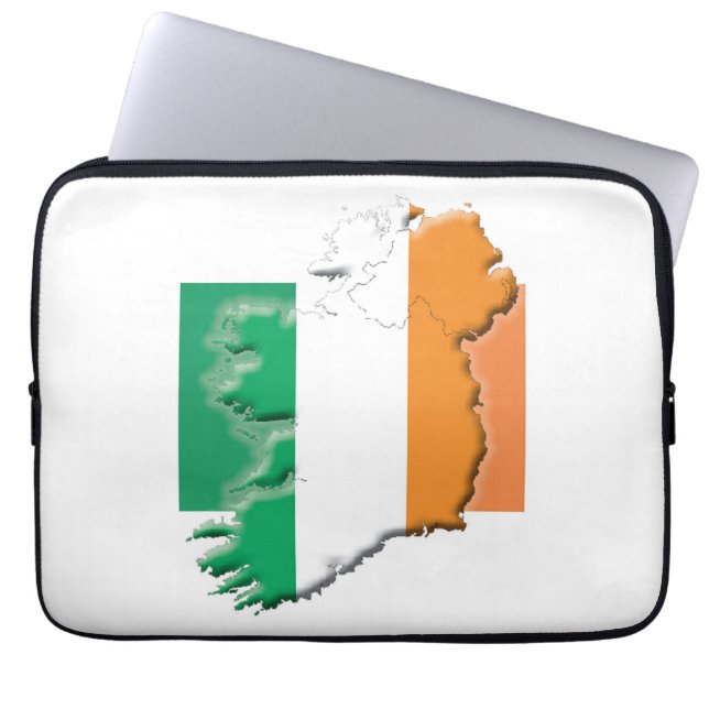 IERLAND Flag Map Patriottic Computer Laptop Sleeve (Voorkant)