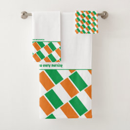 IERLAND FLAG Persoonlijke scripts WHITE Bad Handdoek