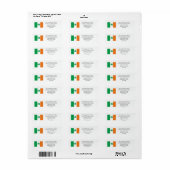 IERLAND FLAG Shamrock Custom Return Address Etiket (Full Sheet)