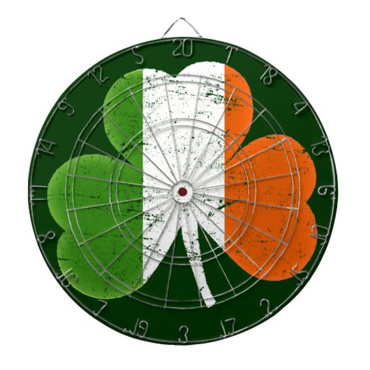 Ierland Flag Shamrock Dartbord (Voorkant)