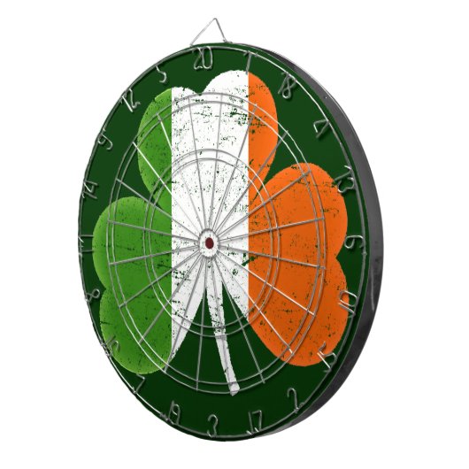Ierland Flag Shamrock Dartbord (Voorkant Rechts)