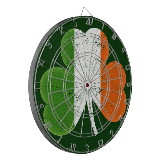 Ierland Flag Shamrock Dartbord (Voorkant Links)