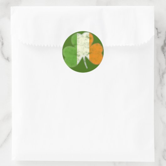 Ierland Flag Shamrock Ronde Sticker (Tas)